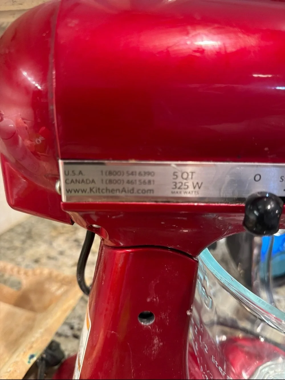 KitchenAid Glass Bowl 5-Qt. Artisan - Candy Apple Red!